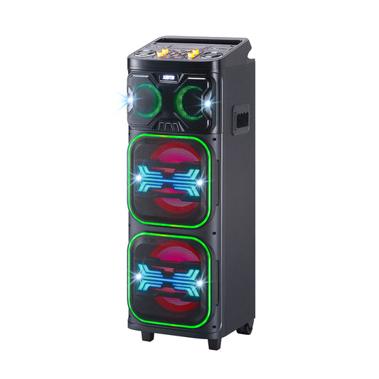 Chaoyue 2026 New Karaoke Party Speakers Double 8'Inch Woofer*2 With Light High Power Portable Speaker Long-Lasting Rechargeable Battery Private Model