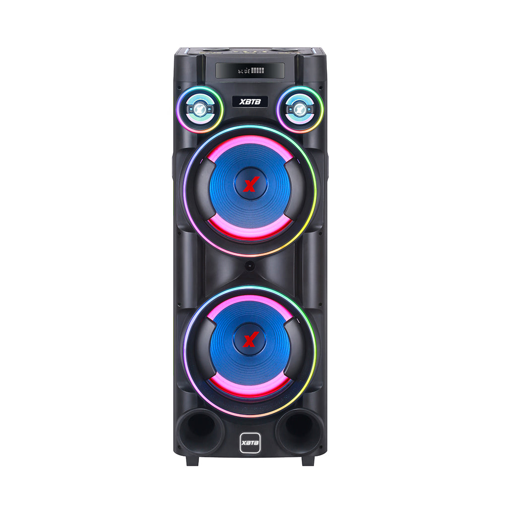 Chaoyue Private Woodenbox Karaoke Party Speakers Double 12 Inch Subwoofer With Light Speaker High Power Entertainment Audio
