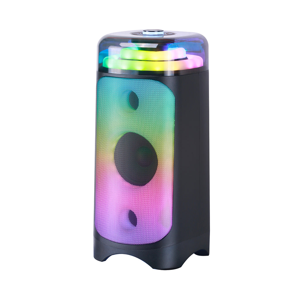 Chaoyue Portable  Bluetooth Party Speaker 6.5Inch With USB FM, Transparent RGB Light, and Long-Lasting Rechargeable Battery