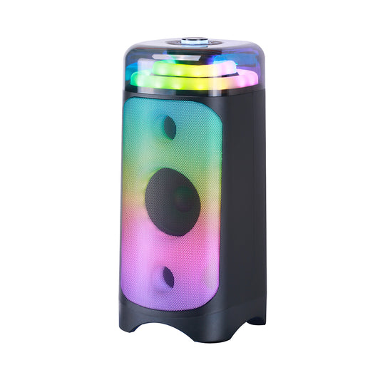 Chaoyue Portable  Bluetooth Party Speaker 6.5Inch With USB FM, Transparent RGB Light, and Long-Lasting Rechargeable Battery