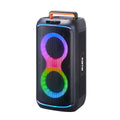Chaoyue Portable Black/White Bluetooth Party Speaker 6.5Inch*2 With USB FM, RGB Lighting, and Long-Lasting Rechargeable Battery