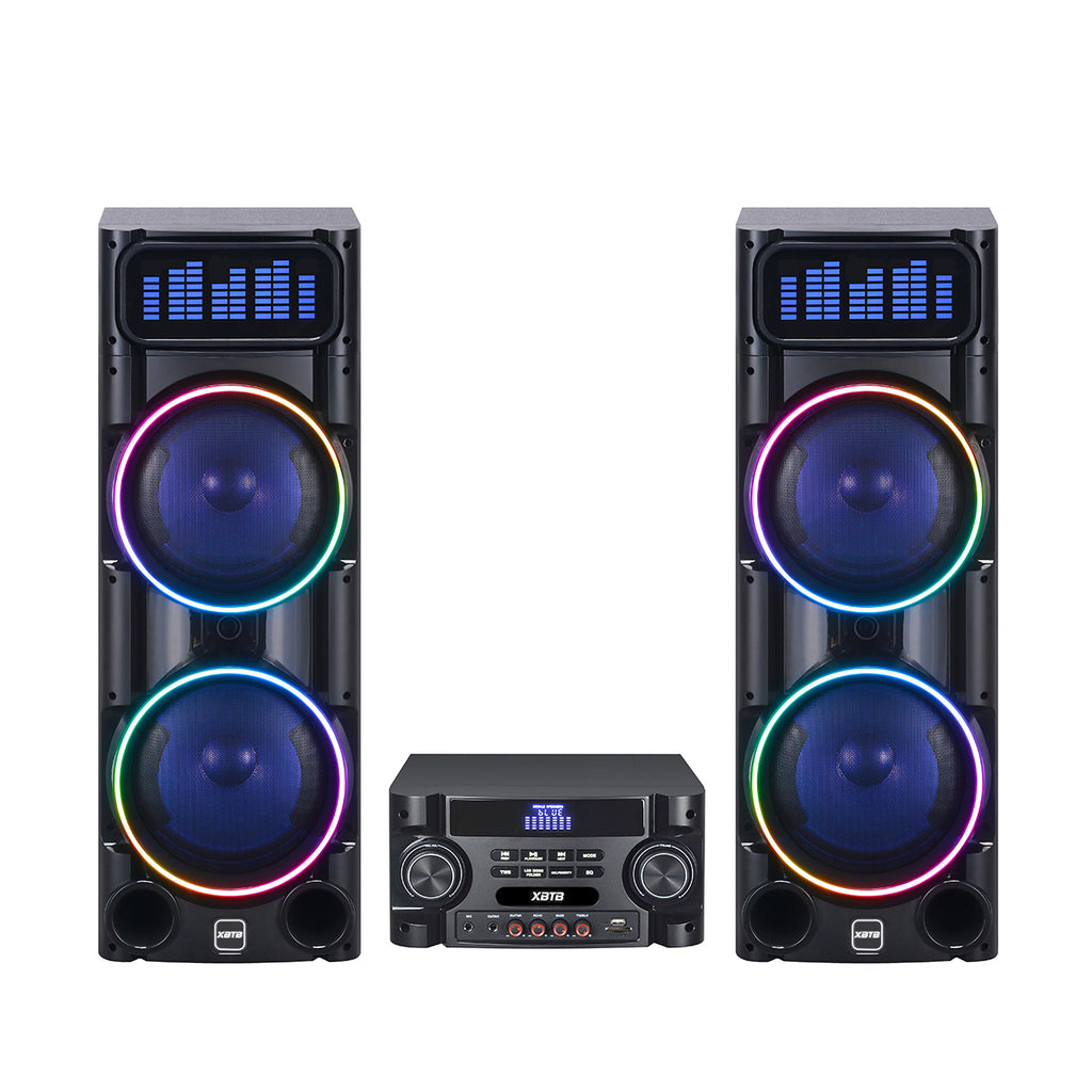 Chaoyue Dounle 8 Inch Karaoke Pairs Active Partyspeakers With Light 2.1 Active Speaker Bass Entertainment Audio With Mainframe