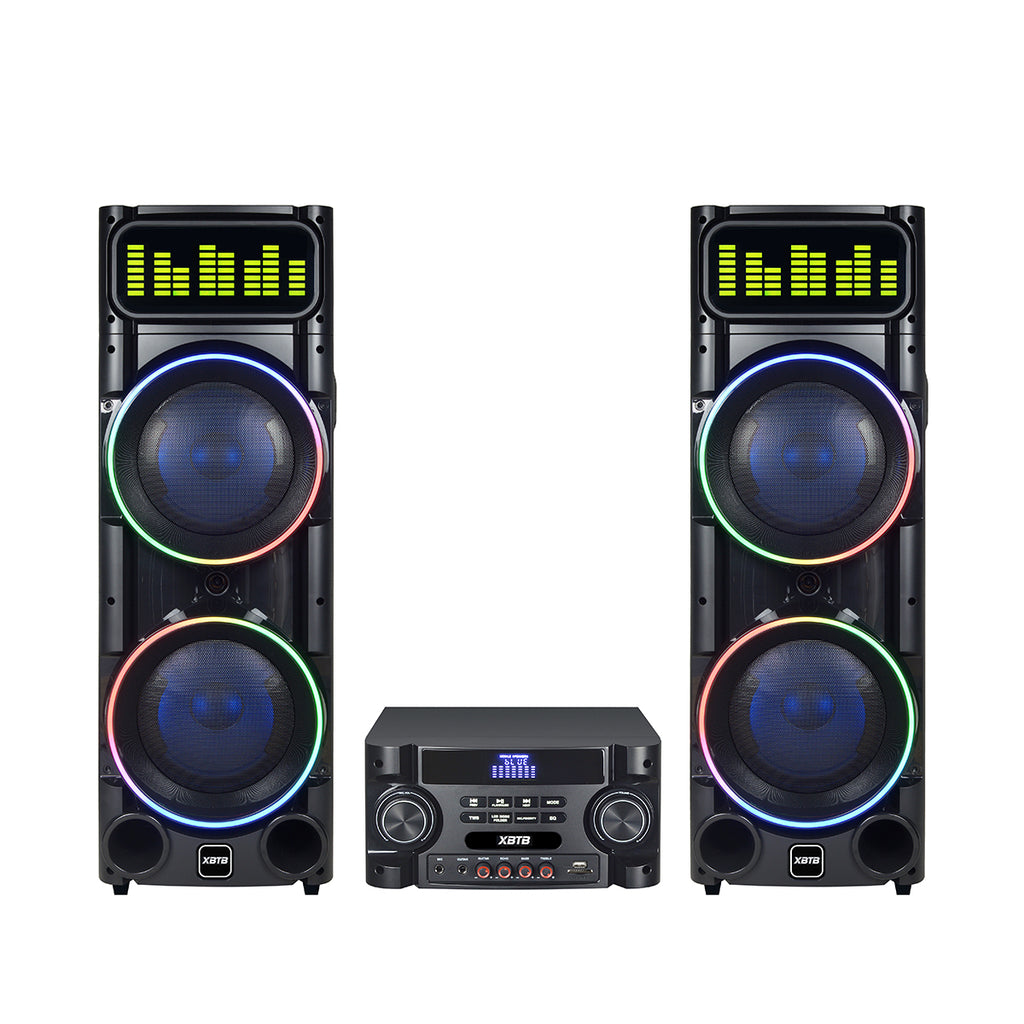 Chaoyue Dounle 8 Inch Karaoke Pairs Active Partyspeakers With Light 2.1 Active Speaker Bass Entertainment Audio With Mainframe