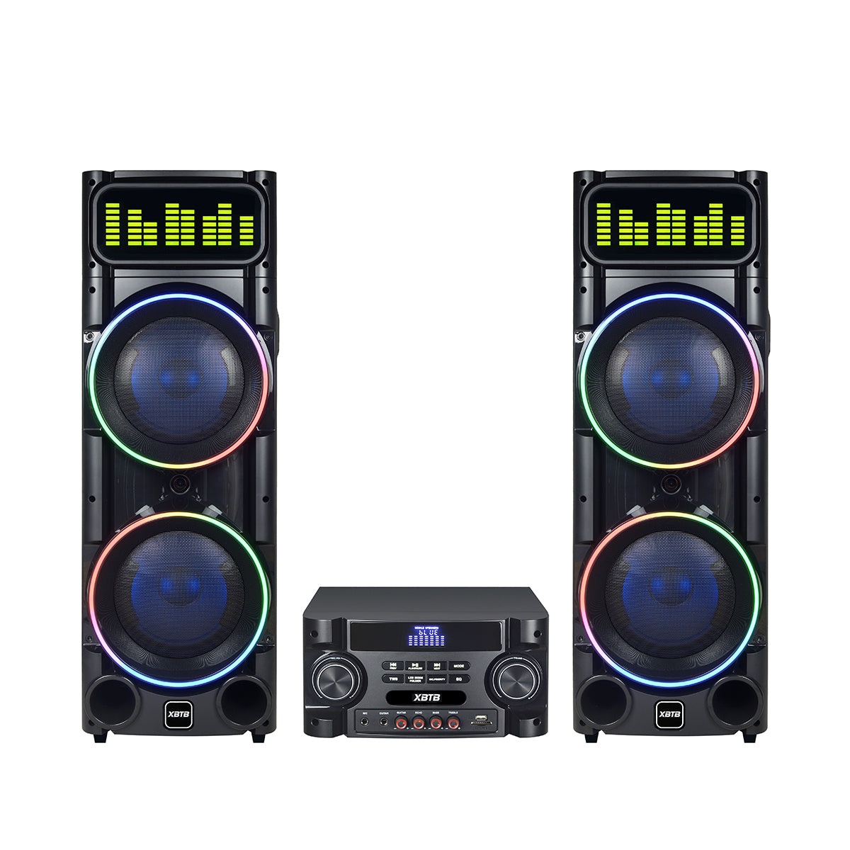 Chaoyue Dounle 8 Inch Karaoke Pairs Active Partyspeakers With Light 2.1 Active Speaker Bass Entertainment Audio With Mainframe