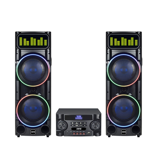 Chaoyue Dounle 8 Inch Karaoke Pairs Active Partyspeakers With Light 2.1 Active Speaker Bass Entertainment Audio With Mainframe
