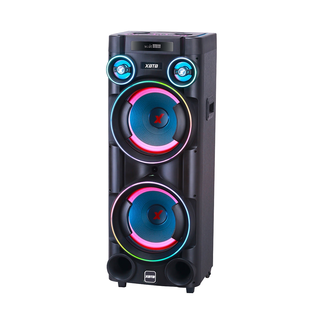 Chaoyue Private Woodenbox Karaoke Party Speakers Double 12 Inch Subwoofer With Light Speaker High Power Entertainment Audio