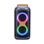 Chaoyue Portable Black/White Bluetooth Party Speaker 6.5Inch*2 With USB FM, RGB Lighting, and Long-Lasting Rechargeable Battery