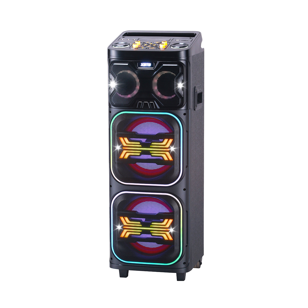 Chaoyue 2026 New Karaoke Party Speakers Double 8'Inch Woofer*2 With Light High Power Portable Speaker Long-Lasting Rechargeable Battery Private Model