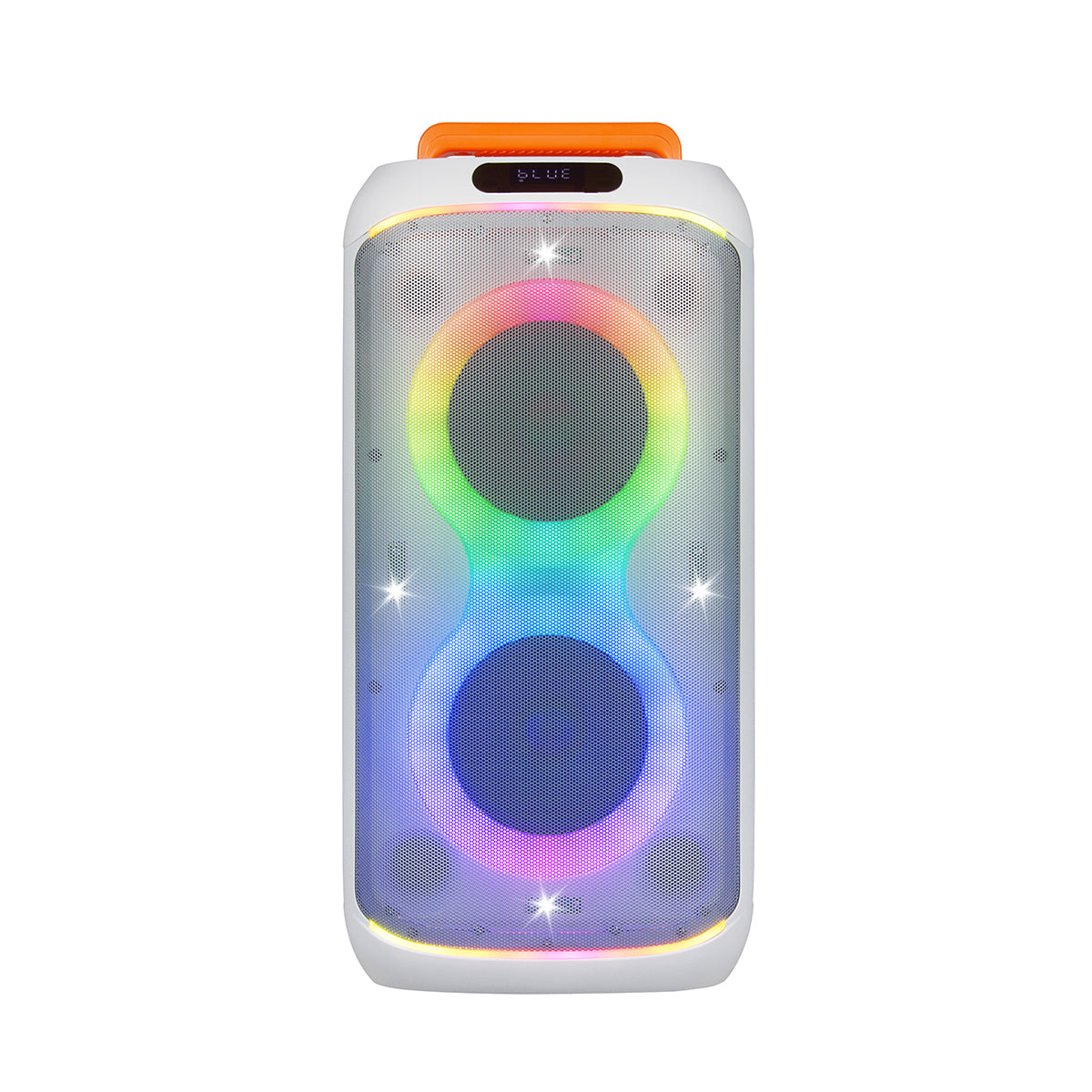 Chaoyue Portable Black/White Bluetooth Party Speaker 6.5Inch*2 With USB FM, RGB Lighting, and Long-Lasting Rechargeable Battery