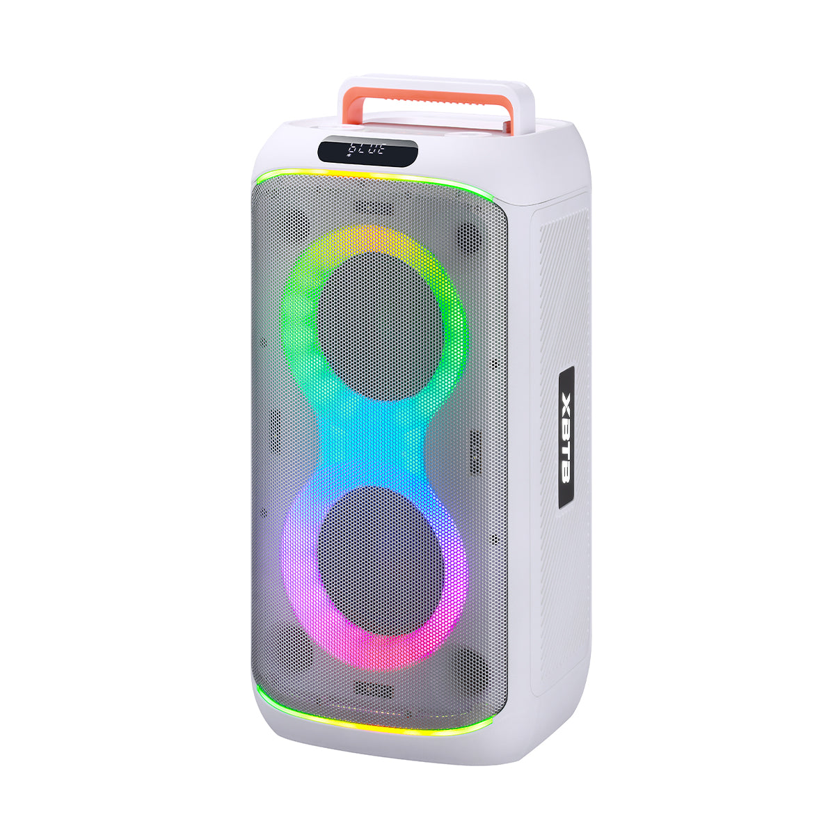 Chaoyue Portable Black/White Bluetooth Party Speaker 6.5Inch*2 With USB FM, RGB Lighting, and Long-Lasting Rechargeable Battery