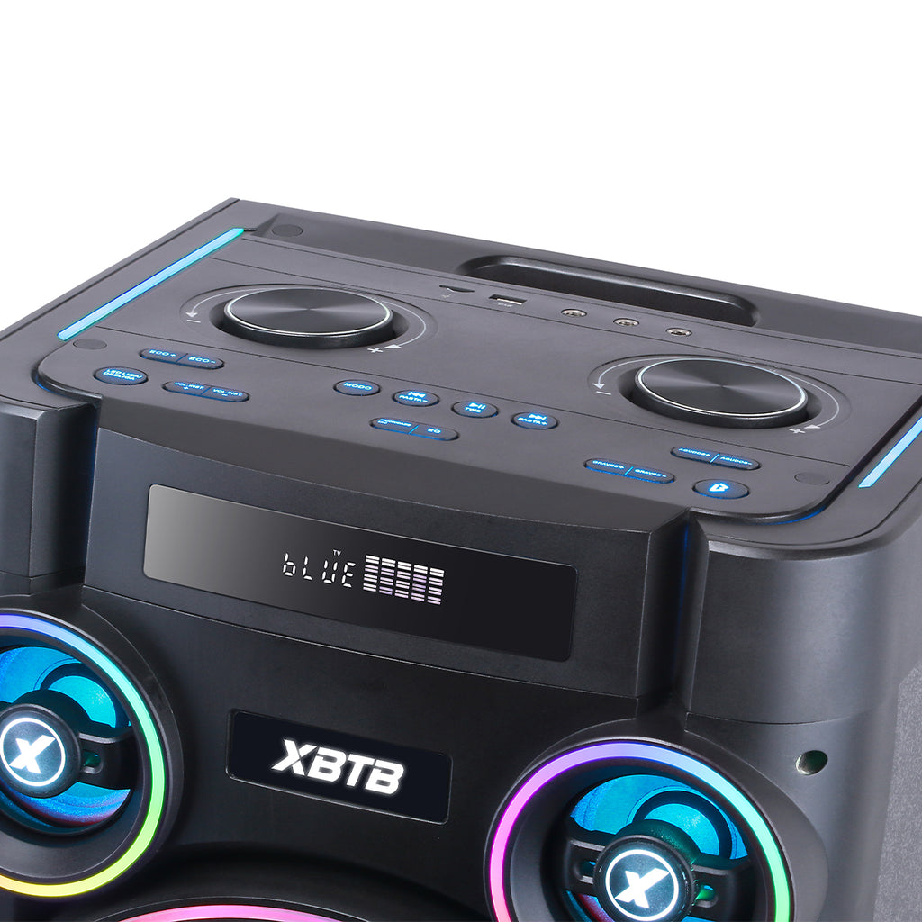 Chaoyue Private Woodenbox Karaoke Party Speakers Double 12 Inch Subwoofer With Light Speaker High Power Entertainment Audio
